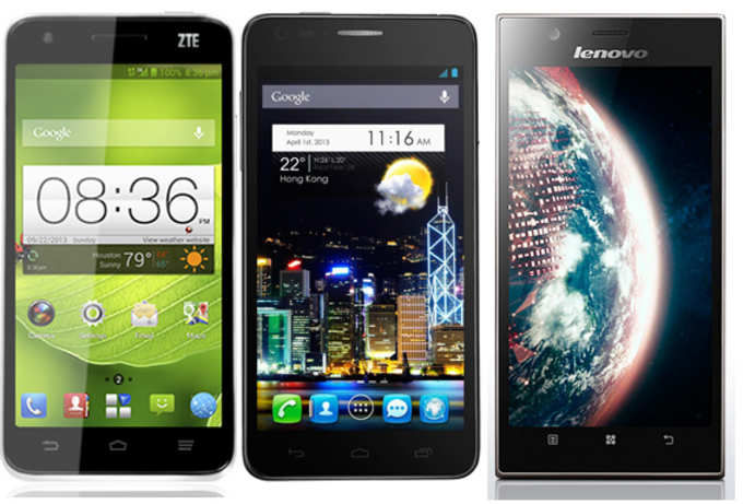 ZTE Grand S, Lenovo K900 and Alcatel One Touch Idol X