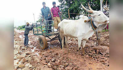 ಹದಗೆಟ್ಟ ಮಾರುಕಟ್ಟೆ ರಸ್ತೆ, ಸವಾರ ಪರದಾಟ