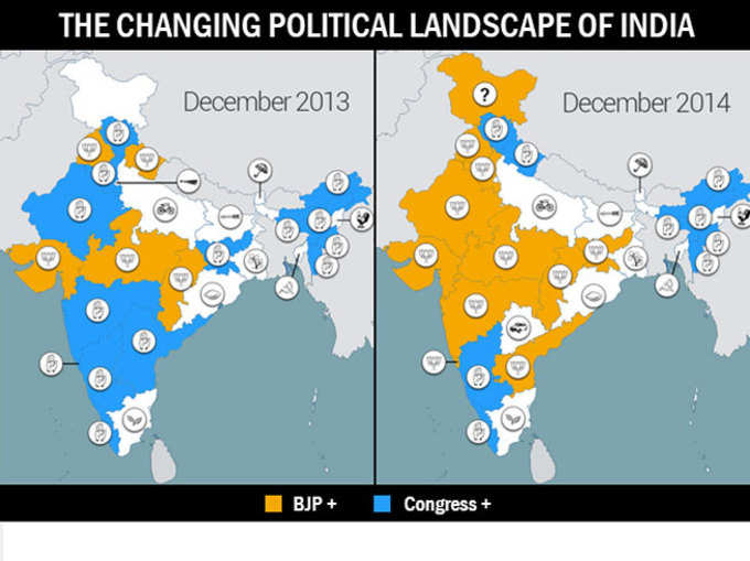 बीजेपी की जीतः ऐसे बदला देश का नक्शा