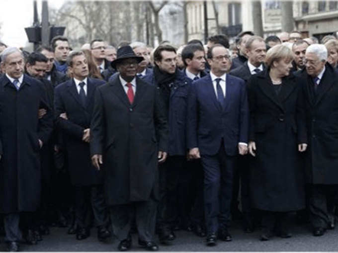पैरिस में आतंक के खिलाफ यूनिटी मार्च