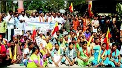 ಸೂರು ನೀಡಲು ಬಡವರ ಪ್ರತಿಭಟನೆ