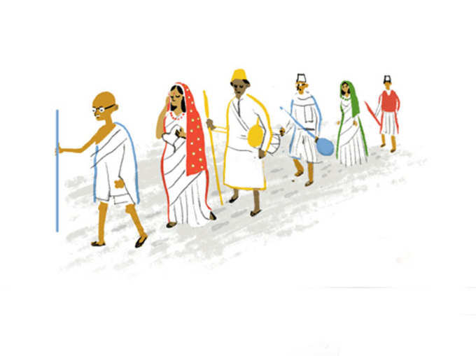 गूगल ने 69वें स्वतंत्रता दिवस पर गांधी को किया याद