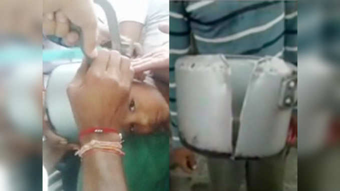 Five-year-old rescued after he gets his head stuck in a pressure cooker