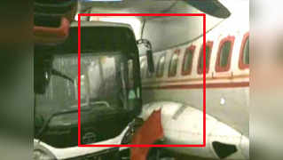 Bus loses control, hits Air India flight at Kolkata airport 