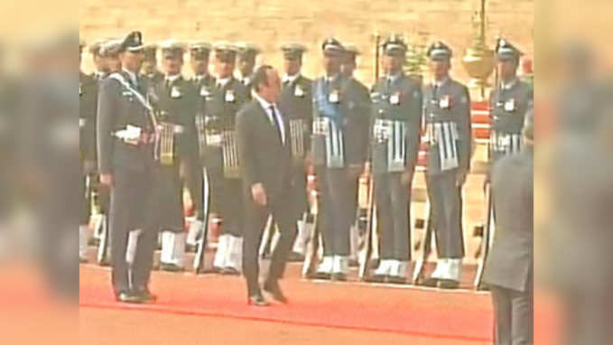 Ceremonial welcome for French President Francois Hollande 