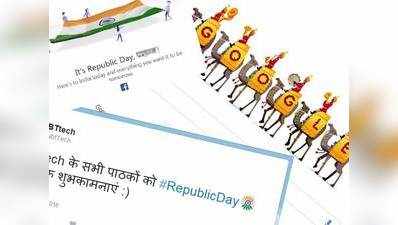 गणतंत्र दिवस पर गूगल ने बनाया बीएसएफ के ऊंट दस्ते का डूडल, फेसबुक और ट्विटर ने दिखाया तिरंगा