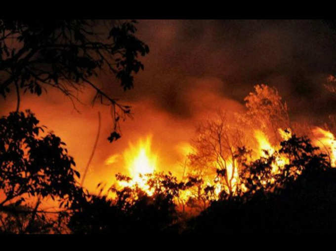 उत्तराखंड के जंगलों में आग का कहर जारी