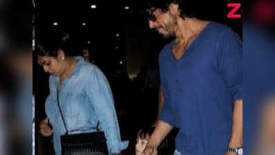 SRK, AbRam spotted at Mumbai airport, yet again 