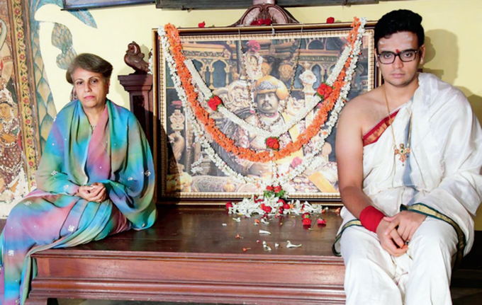 Mysuru Yaduveer with Royal Queen Pramoda Devi.png