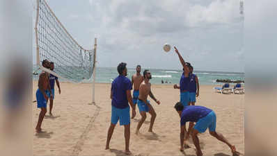 Watch: Team India playing beach volleyball in West Indies 