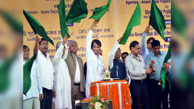 Foundation stone of India-Bangladesh rail link laid, Tripura Sundari Express flagged off 