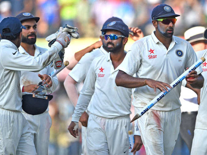 तस्वीरें: टीम इंडिया ने ऐसे मनाया जीत का जश्न