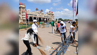 ಯುವಪಡೆಯ ಉತ್ಸಾಹ, ಹುರುಪು: ಜಂಬೂಸವಾರಿ ಮಾರ್ಗ ಹೊಳಪು !