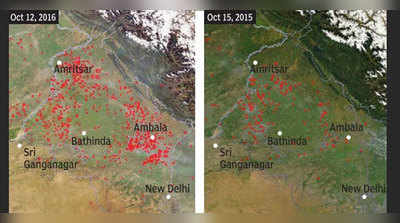 हरियाणा, पंजाब में फसलों के अवशेष का जलना जारी, असर दिल्ली पर