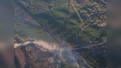 Aerial footage of fire from pipeline explosion in Alabama 