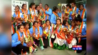 Indian womens hockey team returns home after clinching Asian Champions Trophy 