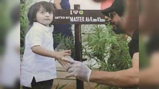 AbRam plants a tree with dad Shah Rukh Khan 