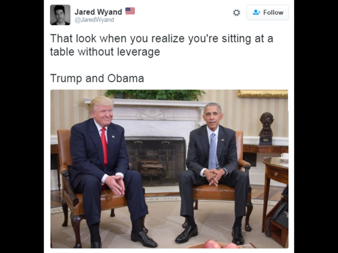 ट्रंप-ओबामा की मुलाकात पर खिलखिलाया ट्विटर