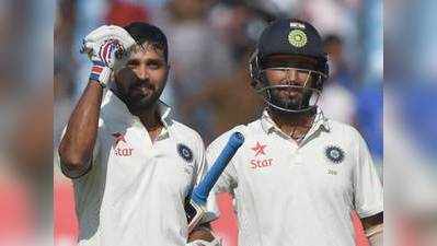 राजकोट टेस्ट: विजय-पुजारा का शतक, तीसरे दिन भारत 319/4