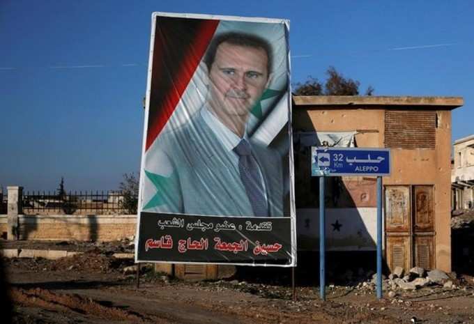 A poster in support of Syrian President Bashar al-Assad