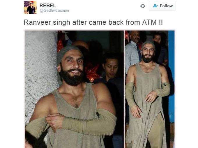 रणवीर सिंह का अनूठा ड्रेसिंग सेंस, ट्विटर पर कैप्शन की बारिश!