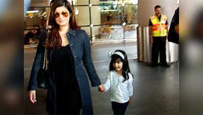 Akshay returns from vacation with Twinkle, daughter Nitara 