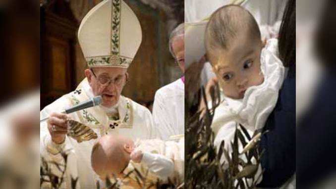 Pope Francis baptises 28 infants in Sistine Chapel 