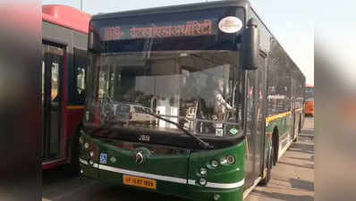 Noida welcomes bus service but commuters frown on high fares 