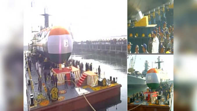 Second Scorpene class submarine INS Khanderi launched in Mumbai 