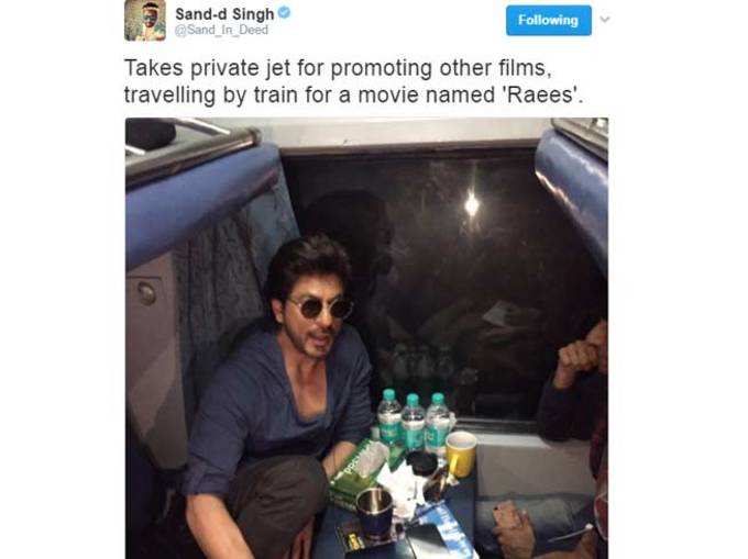 रईस शाहरुख ने की ट्रेन की सवारी, ट्विटर ने लिए मजे!