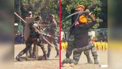 Watch: Jawans display impressive close-combat drill, sword-fighting skills at Army mela 