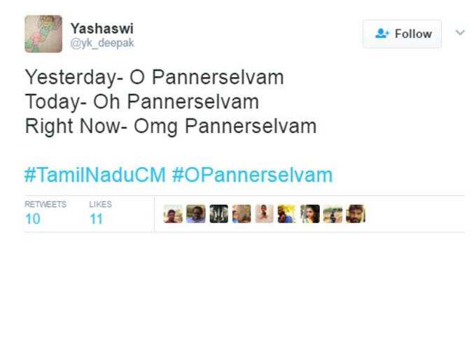 तमिलनाडु के राजनीतिक भूचाल पर ट्विटर यूजर्स की मौज!