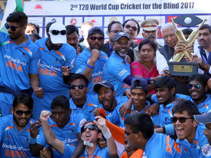 ब्लाइंड T20 WC: जीत के बाद टीम इंडिया का जश्न