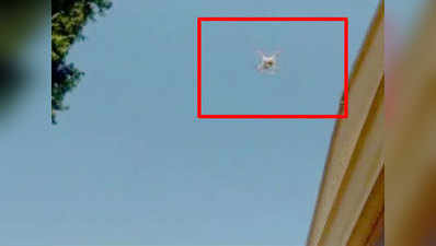 Drone camera used at polling booth for surveillance 