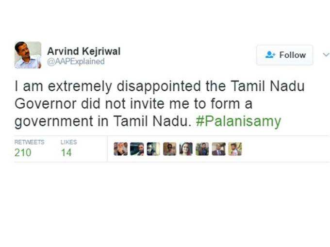 तमिलनाडु के नए CM बने ई.पलनिसामी, ट्विटर यूजर्स ने लिए मजे!
