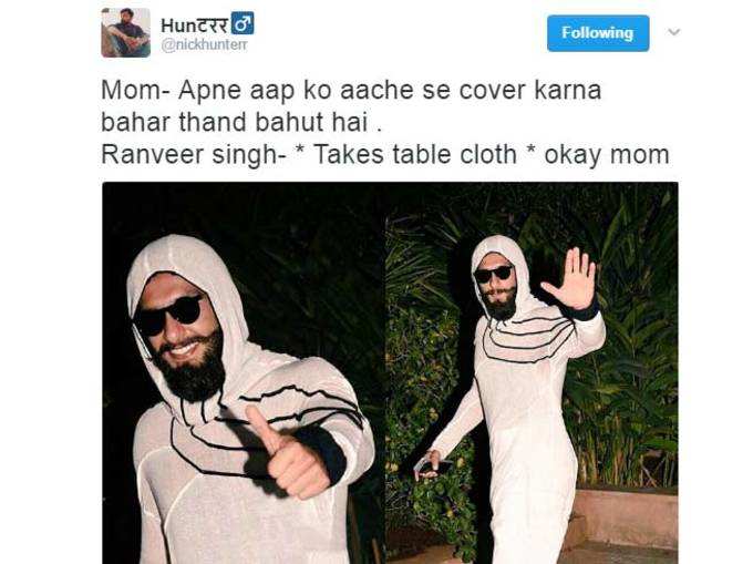 रणवीर सिंह के ड्रेसिंग सेंस का ट्विटर पर यूं बना मजाक!
