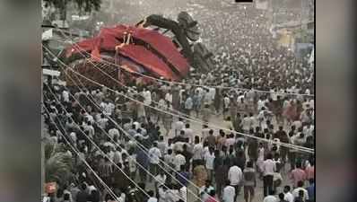 कर्नाटकः कोट्टुरेश्वर स्वामी के रथोत्सव में पलटा विशाल रथ, 6 घायल