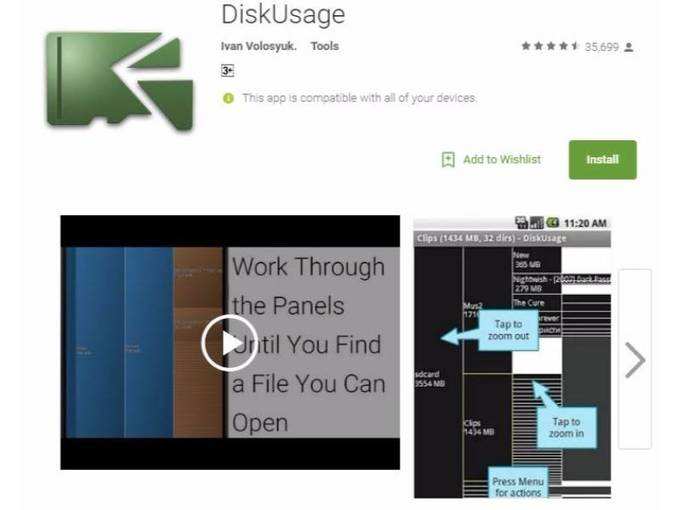 DiskUsage app