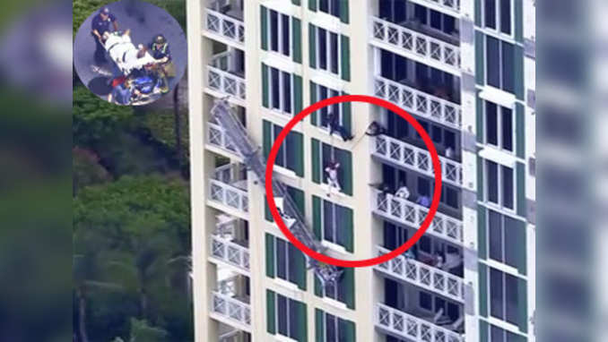 On cam: Scaffold collapse leaves worker hanging from 12th floor, later rescued 