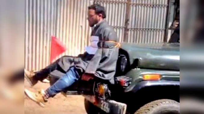 Video clip showing Kashmiri youth tied in front of Army jeep goes viral, Omar Abdullah demands inquiry 