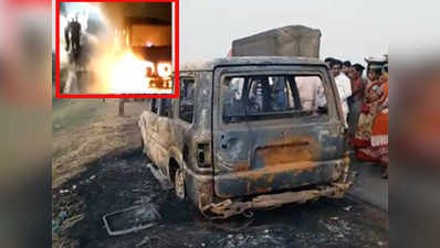 Woman burnt alive after car catches fire on highway, husband escapes unhurt 