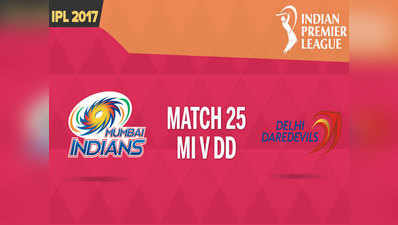 IPL LIVE: मुंबई इंडियंस vs दिल्ली डेयरडेविल्स