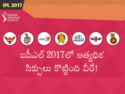 IPL 2017: అత్యధిక సిక్సులు కొట్టింది వీరే!