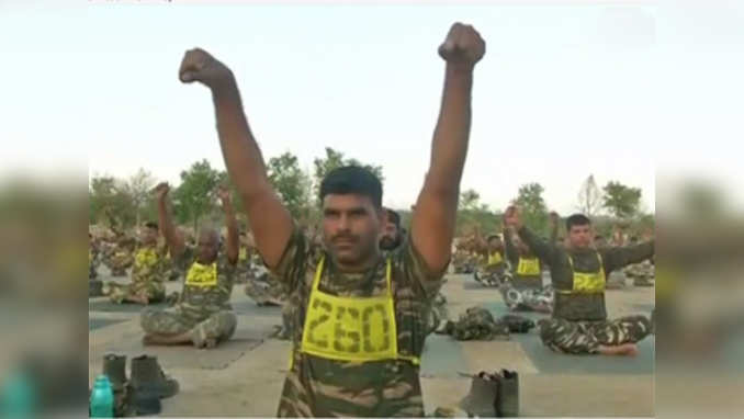 J&K: Yoga session organised for CRPF jawans to tackle stress 