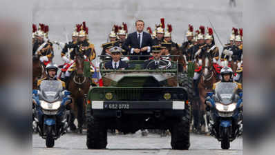 France honours new president, Emmanuel Macron 