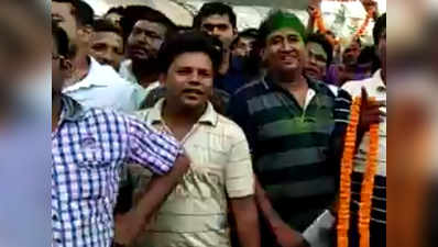 West Bengal civic poll results: TMC supporters celebrate their win in Domkal 