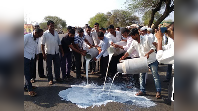 किसानों की हड़ताल, सड़कों पर बहा रहे कंटेनरों का दूध