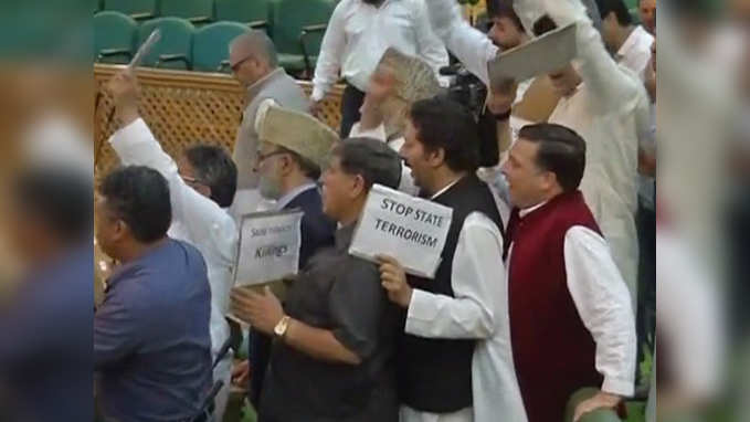 J&K: National Conference protests inside assembly over unrest in valley 