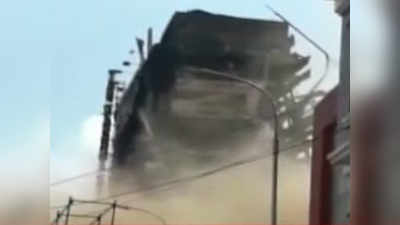 On cam: Portion of fire-ravaged Chennai Silks building collapses 