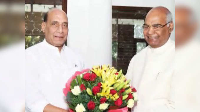 NDA’s presidential nominee Ram Nath Kovind meets Rajnath Singh 